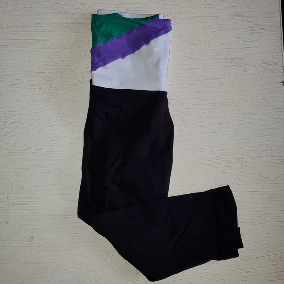 Elisabetta Rogiani Crop 3/4 Contrast Supplex High Rise Fold Over Legging XS - Picture 2 of 5